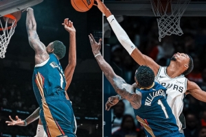 炸裂隔扣vs遮天大帽！昨日錫安兩度羞辱文班 后者4記血帽強勢回應