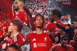 利物浦發(fā)布對(duì)陣維拉海報(bào)：范戴克、薩拉赫、埃基蒂克、索博出鏡