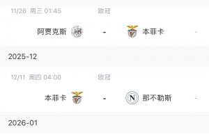 穆帥難度翻倍！本菲卡歐冠四連敗，將面對(duì)：那不勒斯、尤文、皇馬