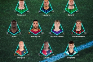 意甲官方第11輪最佳陣：勞塔羅、薩56領(lǐng)銜，佩萊格里尼在列