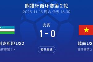 熊貓杯首勝！U22烏茲別克1-0戰(zhàn)勝越南，目前3隊(duì)同積3分U22國(guó)足0分