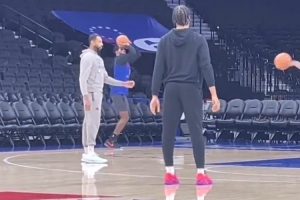 賽季首秀戰(zhàn)舊主？喬治進行賽前投籃訓練 VS快船是出戰(zhàn)成疑狀態(tài)