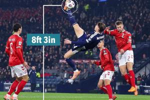 驚天倒鉤！麥克托米奈倒鉤高度2.53米，比當年C羅還高了15厘米