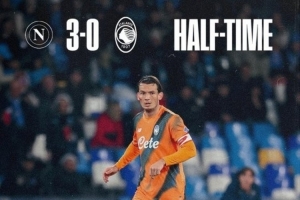 意甲聯(lián)賽上半場結(jié)束時3球領(lǐng)先，那不勒斯上次做到還是2022年10月