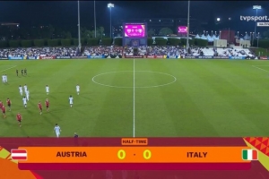 半場-兩隊半場合計僅1射正 奧地利U17暫0-0意大利U17