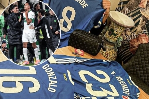 逼平皇馬后，阿爾瓦羅收集了82、貢薩洛、門迪和羅德里戈的球衣