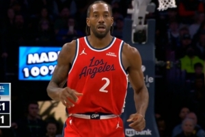 率先發(fā)力！小卡弧頂三分命中 快船領(lǐng)先森林狼兩位數(shù)