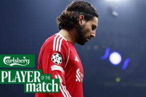 點射絕殺！官方：索博斯洛伊當選利物浦1-0國米隊內(nèi)最佳球員