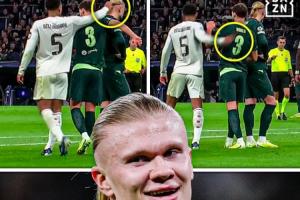 哈蘭德罰點前貝林想碰下他頭發(fā)，不過被魯本·迪亞斯阻擋